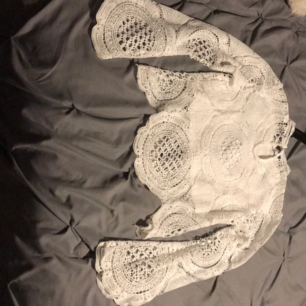 White long sleeve crop top - Picture 4 of 4